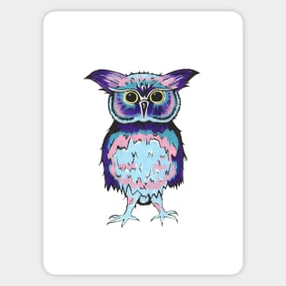 SMALL Scrappy Owl Painting Sticker